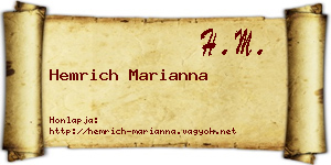 Hemrich Marianna névjegykártya